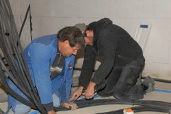 Das sind "Leerrohrb�ndiger" im Einsatz.