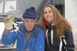 . . . und zwischendurch gibt es "Streicheleinheiten" von der Chefin . . .