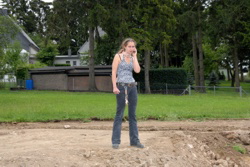 Power-Frau immer in Aktion . . .