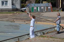 Ich kann sogar �ber Kopf spritzen . . . 